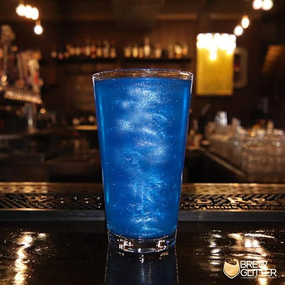 Blue BREW GLITTER Edible Glitter For Drinks, Cocktails, Beer, Garnish Glitter & Beverages | KOSHER & HALAL Certified | 100% Edible & Food Grade | Vegan, Gluten, Nut Free (50g, Blue)