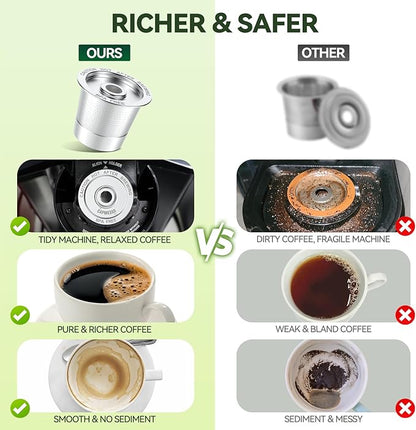 6 Pack Reusable K Cups Coffee Pods for Keurig 1.0: Stainless Steel Refillable K Cup - Reusable Coffee Filter for Keurig 1.0 Coffee Maker, Permanent, Eco-Friendly, Innovative Design