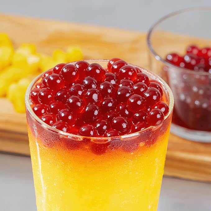 Tea Zone [1 Pound] Dragon Fruit Popping Pearls, Bursting Pearls for Teas, Shakes, Smoothies, Dessert Toppings