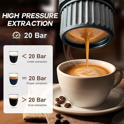 Portable Espresso Maker with Self-Heating, 2-in-1 Coffee Machine with Ground Coffee & NS Capsule, 7800mAh Espresso Machine for Travel, Outdoorlife, OfficeLife, BusinessTrip, Green