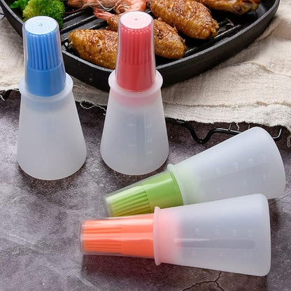Silicone Oil bottle brush，BBQ/Pastry Basting Brushes,Silicone Cooking Grill Barbecue Baking Pastry Oil/Honey/Sauce Bottle Brush (4 PCS,Multicolor)