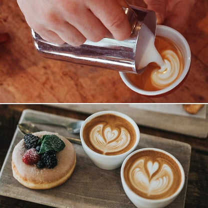SIKEMAY Milk Frothing Pitcher Cup, 12oz/350ML Milk Frother Cup Stainless Steel Steaming Pitcher Milk Jug Coffee Latte Art Cappuccino Espresso Machine Accessories for Barista Steam Pitchers Tools