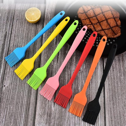 Silicone brush， BBQ/Pastry Basting Brushes,Silicone Cooking Grill Barbecue Baking Pastry Oil/Honey/Sauce Brush (7 PCS,pink)