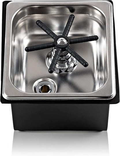 Coffee Armada Glass and Pitcher Rinser – Stainless Steel – High Pressure Auto Jet Washer Press – Essential item for Professional Coffee Shops and Bars 7.3” x 6.9” x 4.5”