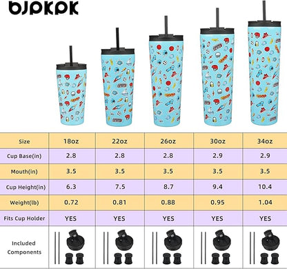 BJPKPK 26oz Insulated Tumbler With lid And Straw Stainless Steel Tumblers Travel Coffee Mug Reusable Thermal Cup,Playground