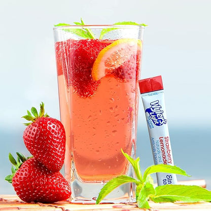 Wyler's Light Lemonade Variety Pack, 40 ct Singles to Go Powder Packets, Water Drink Mix, Variety Pack, Pink, Strawberry & Blueberry Lemonade, Sugar & Caffeine Free, On-The-Go,(Pack of 1)
