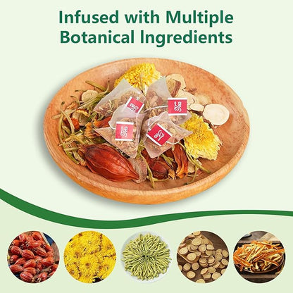 12 Tea Bags Chicory & Gardenia Herbal Tea - Gardenia, Chicory, Honeysuckle, Licorice, Tangerine Peel, Natural Sugar Free Blend, Vegan & Caffeine Free (1pc)
