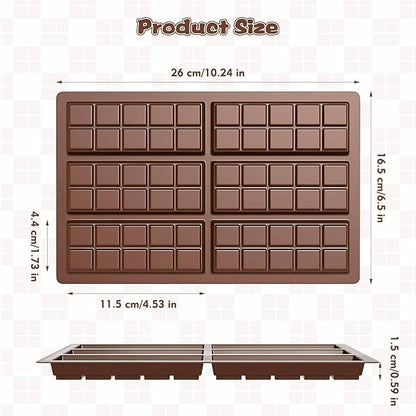 Chocolate Bar Mold,Dubai Chocolate Molds and Scraper for Stuffed Bar,Deep Large and Thick Chocolate Candy Bar Mold for Filling Knafeh Pistachio Kit