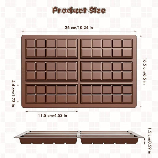 Chocolate Bar Mold,Dubai Chocolate Molds and Scraper for Stuffed Bar,Deep Large and Thick Chocolate Candy Bar Mold for Filling Knafeh Pistachio Kit