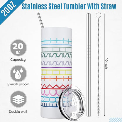 Geiserailie Hidden Message Tumbler Coffee Travel Insulated Mug Skinny Tumbler with Lid and Straw Gift Cup for Bestie Friend Coworker(20 oz)