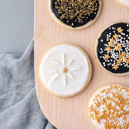 Sweets Indeed Sprinkles 6 Cell Edible Sprinkle Mix Jimmies Perfect for Cake Decorations Baking Ice Cream Cookies Cupcake Topper (Gold)