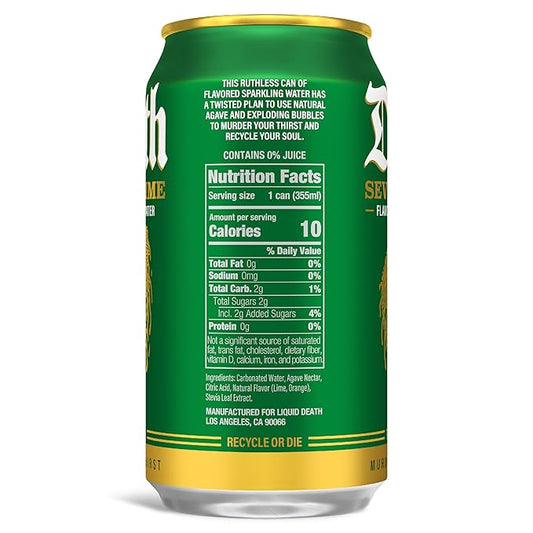 Liquid Death, Severed Lime, Soda-Flavored Sparkling Water, 12-Pack (12oz Cans), Low Sugar, Huge Flavor & No Artificial Sweeteners
