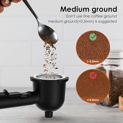 Coffee Machine, 3.5 Bar Espresso Cappuccino Machine with Milk Frother, 1-4 Cup Portable Coffee Maker for Latte, Cappuccino, 800W, Black