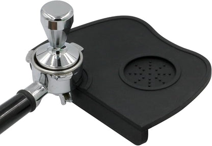 Handook Tamper Mat, Espresso Tamper Mat, 8.3 X 5.9 Inch Coffee Mat, Coffee Tamper Mat for Espresso Machine, Espresso Accessory, Barista Tools, Coffee Tamper Station, Espresso Pad for Counter (Black)