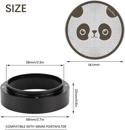 58mm Espresso Accessories Kit, Dosing Funnel and Puck Screen Set, Magnetic Coffee Funnel, 58.5mm Reusable Espresso Puck Screen, Espresso Tools(Panda)