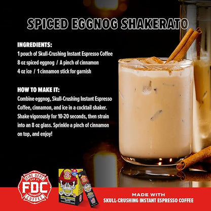 Fire Department Coffee - Skull Crushing Instant Espresso Coffee - Instant Coffee Packets Single Serve - Gives Back to Firefighters - Veteran Owned - Enjoy Hot or Cold (Pack of 10)