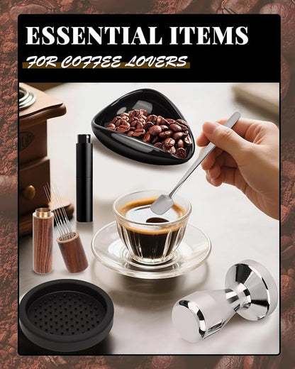 6pcs Espresso Accessories Kit, Barista Kit Espresso Tools Stainless Steel Machine Accessories Coffee Tamper Set for Kitchen, Home Coffee