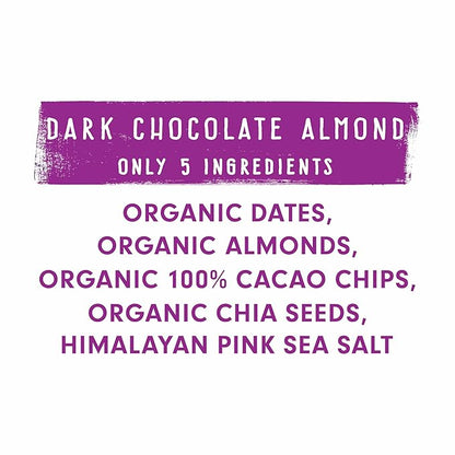 jonesbar (Dark Chocolate Almond, 4 Count (Pack of 1)), USDA Organic Fruit & Nut Bar, Non-GMO, Kosher, Vegan, Gluten Free, Simple Snack Bar