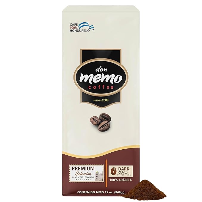 Don Memo Dark Roast Ground Coffee 12 oz – Single-Origin Honduran Arabica, Small Batch, Bold & Smooth