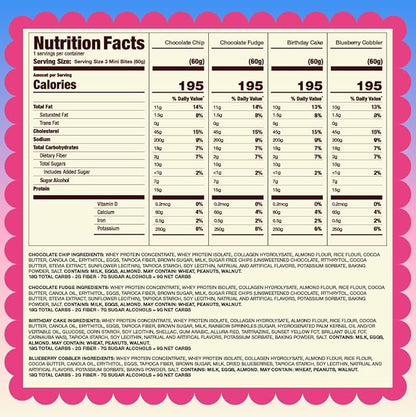 Prime Bites Minis | Protein Mini Muffins from Alpha Prime Supplements | High Protein, Collagen Fortified Low Sugar Treat | Delicious Snack | 12 Packs per Box - Variety Pack