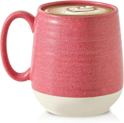 Hasense Coffee Mug, 20 oz Ceramic Coffee Cup for Hot and Cold Drink, Large Latte Mug with Comfortable Handle for Tea Coffee Cocoa, Mother's Day Gifts, 1 PCS(Pink Red)