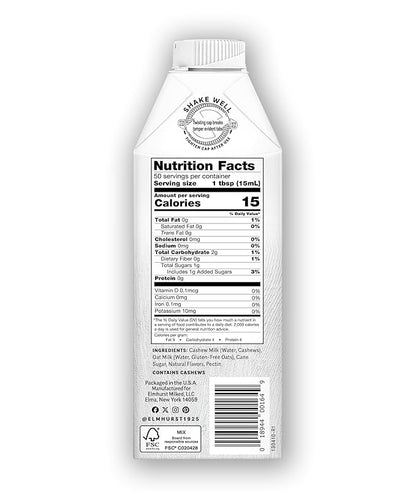 Elmhurst 1925 Caramel Brulee Cashew Creamer - Dairy-Free, Vegan, Kosher, Low Sugar, Shelf Stable Creamer Made with Cashew & Oat Milk for Healthier Coffee, Latte and Smoothies - 25.4 Ounce (Pack of 6)