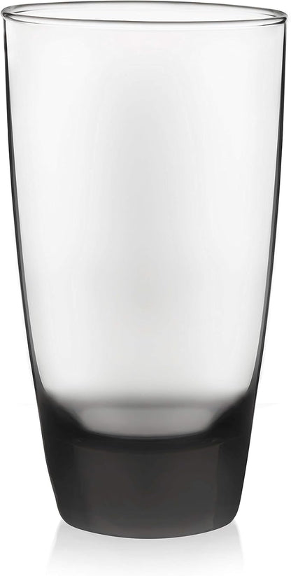 Libbey Classic Rocks and Tumbler Glasses Set of 16, Smoke Hue, Lead-Free Water Glasses, Dishwasher Safe Drinking Glasses Set