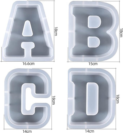 ESEDAGE 7 Inch Letter Resin Mold - 26 Pack English Alphabet Mold for Resin Casting & Soap Making