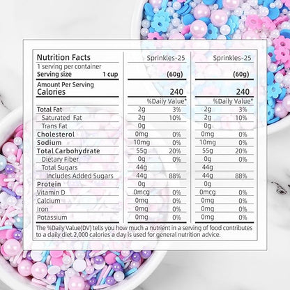 Edible Pink Sprinkles for Cake Decoration, Flower Sprinkles, Pearl Sprinkle, Pink Confetti Sprinkles for Valentines Cake Decoration, Cupcake, Ice Cream, Macaron(120g/4.23oz)