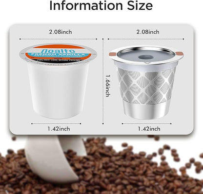 Reusable k Cup Coffee Filters,Universal stainless steel Refillable k Cups Filter Use for K 2.0 and 1.0 Coffee Makers-brewers (4pack)