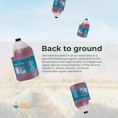Sustainable Agave Co - Sheer - Agave Nectar - 1 Gallon Bottle (5kg) - Raw Sweetener, Sugar-Alternative, Vegan, Non-GMO, Kosher, Gluten-Free Syrup - Bartender's Best Friend