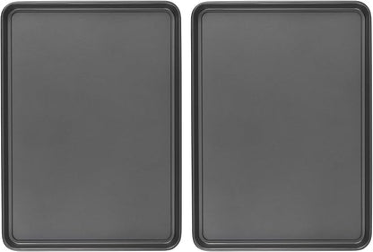 GoodCook Everday Nonstick Carbon Steel 15” x 21” Baking Sheet Set, 2 Pack – Extra-Large Carbon Steel Cooking Pans, Bakeware Set, Cookie Sheets for Baking, Oven Pan Set