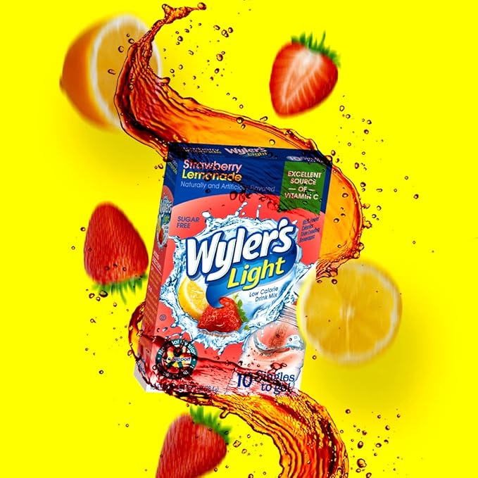 Singles Tо Go Powder Packets, Wаter Drink Mix, Strawberry Lemonade, 96 Singlе Servings (Pack of 12) Strawberry Lemonade