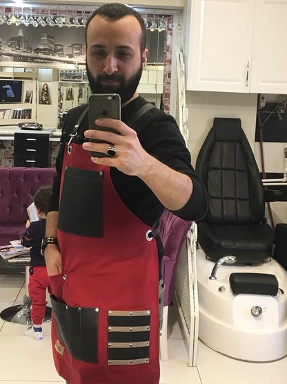 Unisex Chef Apron for Men & Women | Waterproof, Cross Back, Cotton Canvas with Pockets for Kitchen, BBQ, Hairdresser