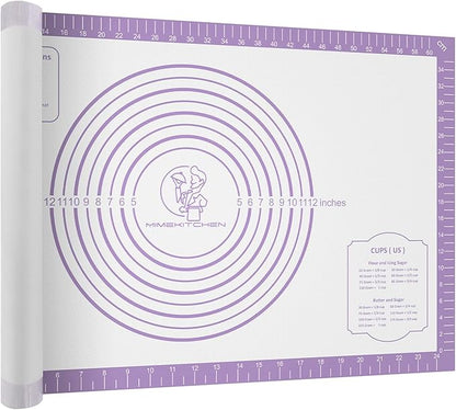 Silicone Mat for Baking, Non Stick Silicone Pastry Mat for Dough Pie Crust, Rolling Mats for Making Cookies Macarons Bread, Easy to Clean& Store