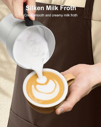 CROWNFUL Milk Frother, Electric 5-in-1 Milk Frother and Steamer with Temperature Control, Dishwasher Safe, Auto Shut-Off Frother