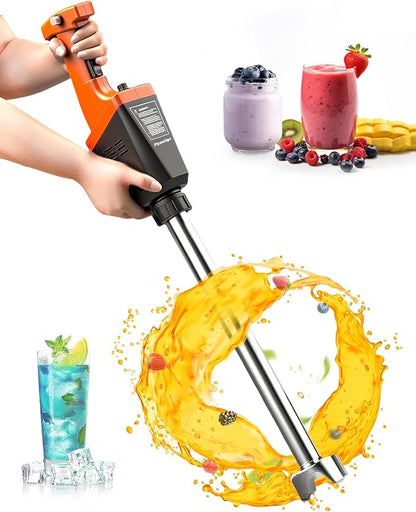 750W Commercial Immersion Blender Brushless DC Motor Hand Held Blenders Heavy Duty Variable Speed Mixer with 21 Inch Removable Shaft 50-Gallon Capacity Multifunction Pro