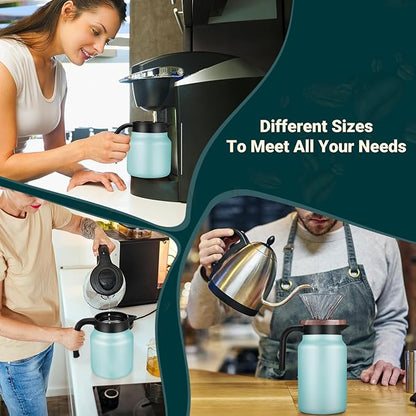 34Oz Thermal Coffee Carafes For Keeping Hot/Cold, Stainless Steel Coffee Carafe, Dustproof Insulated Water Carafe for Party/Home,Blue