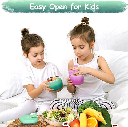 12oz Insulated Vacuum Food Jar with Buckle Lid Wide Mouth Soup Thermo for Hot Food Kids Leakproof Stainless Steel Lunch Container (Gradient Green, 12OZ)