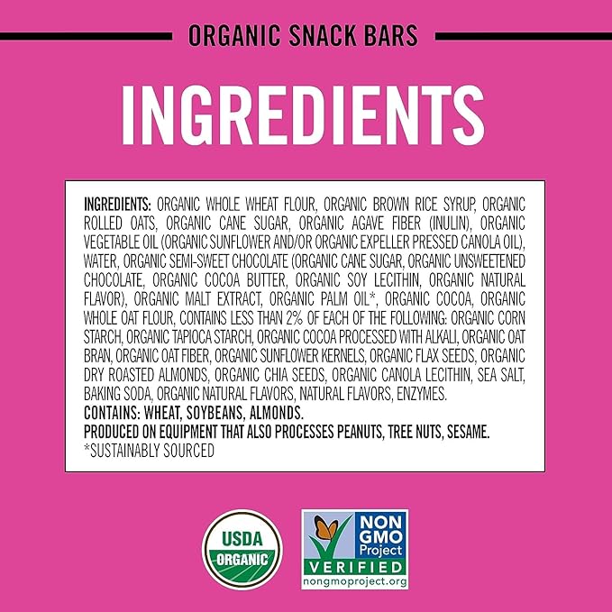Dave's Killer Bread Organic Snack Bars, Variety Pack (1 Cocoa Brownie Blitz, 1 Oat-Rageous Honey Almond) Pack of 2