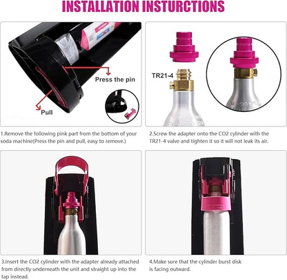 CO2 Cylinder Quick Connect Adapter for Soda Maker, CO2 Cylinder for TR21-4 Male Thread Compatible with Terra DUO Art Gaia Machines
