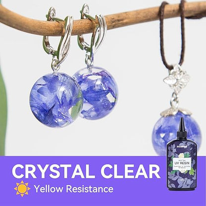 UV Resin 250g, DUDONGA Fast Curing Upgraded Crystal Clear Epoxy Resin Hard Type for Jewelry Making, Craft, DIY