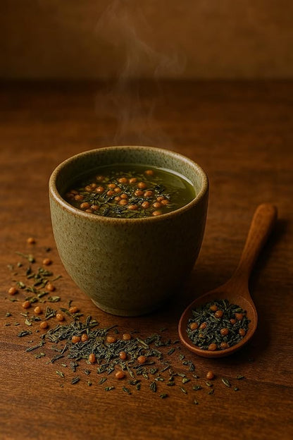 One With Tea – Organic Genmaicha Loose Leaf Tea – Authentic Japanese Green Tea Blend with Roasted Brown Rice for a Smooth, Nutty Flavor – USDA Certified Organic