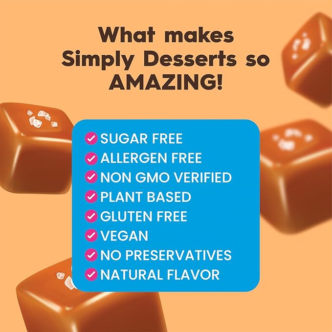 Simply Desserts Salted Caramel Instant Pudding, Sugar-Free, 6-Pack – Healthy Dessert, Keto Snacks, Vegan & Diabetic-Friendly, Kosher, 1.7 Oz Ea