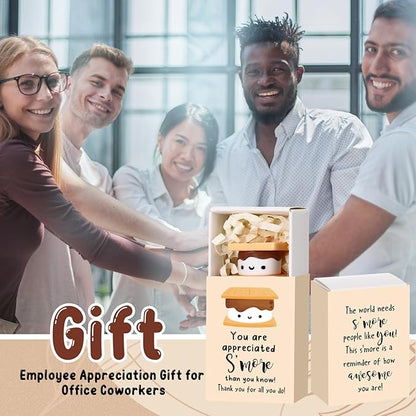 Wettarn 12 Sets S'more Appreciation Gifts Bulk Marshmallow with Box Party Favors Christmas Vet Tech Thank You Gift Rewards for Teacher Employee Nurse Coworkers Staff Team