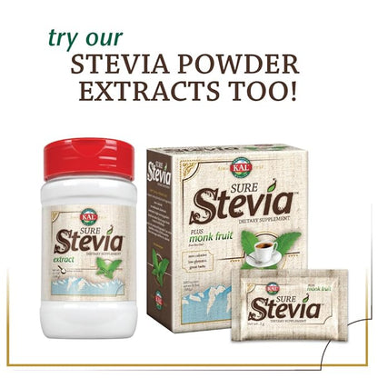 KAL Sure Stevia Extract Zero Calorie Sweetener, Low Carb, Plant Based Liquid Stevia Drops, Great Taste, Zero Sugar, Low Glycemic & Perfect for a Keto Diet, 60-Day Guarantee, Approx. 775 Servings, 4oz