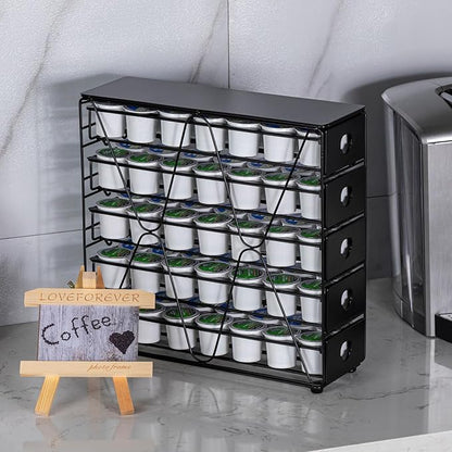 FlagShip K Cup Organizer for Keurig Pod Drawer Large Mullti Tier Coffee Pod Holder(70 Pods Capacity)