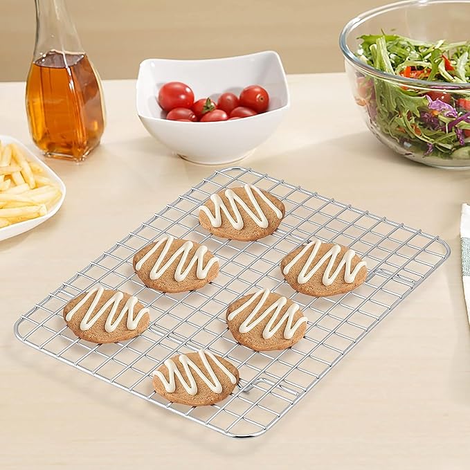 Stainless Steel Cooling Rack Size - Large, 11.75 x 17 Inches, Dishwasher-Safe, Oven Safe, Cookie Cooling Racks for Baking & Cooking - Pack of 6