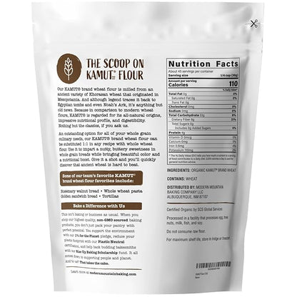 KAMUT Flour (3 lb) Whole Wheat Flour, Great for Whole Grain Bread and Baking, All-Natural, USDA Organic, OU Kosher Certified, Milled from Ancient Grain, Bulk Resealable Pouch