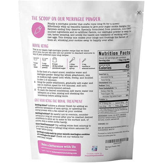 Meringue Powder (14oz) For Royal Icing, Premium Quality, High Egg White Formula, Create Incredible Royal Icing or Frosting for Sugar Cookies, Naturally Flavored, Verified Gluten Free, Non-GMO Sourced